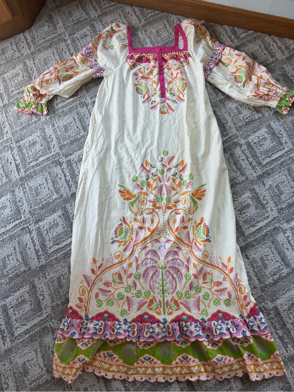 Farm Rio fir Anthropologie Maxi Dress - Pink & Multicolor
